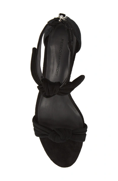 Shop Rebecca Minkoff Kaley Knotted Kitten Heel Sandal In Black Suede