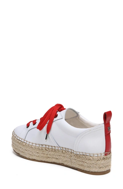Shop Sam Edelman Carleigh Espadrille Sneaker In Super White/ Candy Red
