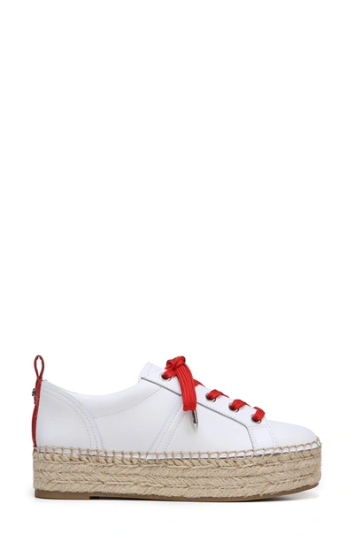 Shop Sam Edelman Carleigh Espadrille Sneaker In Super White/ Candy Red