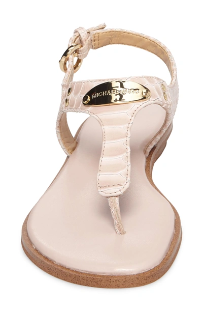Shop Michael Michael Kors 'plate' Thong Sandal In Soft Pink Snake Print