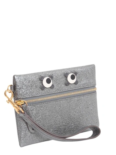 Shop Anya Hindmarch Eyes Circulus Small Clutch In Grigio