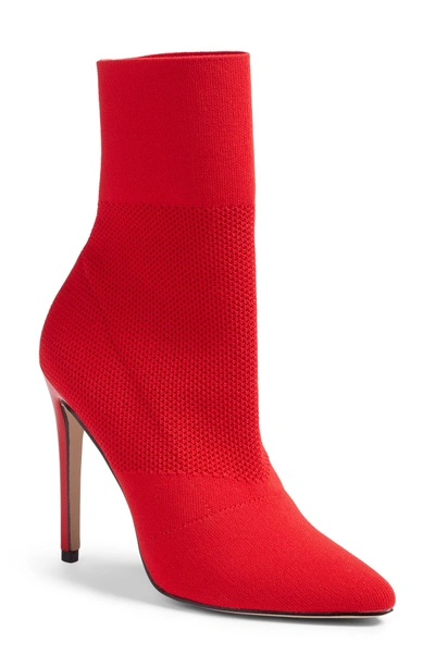 Steve Madden Lovely Stretch Lace Bootie In Red | ModeSens