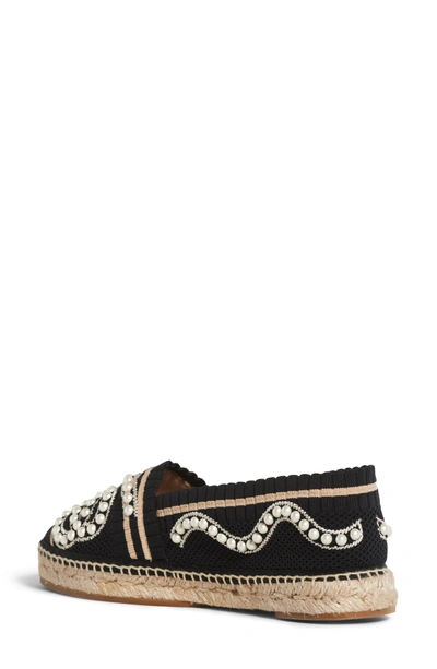 Shop Fendi Rockoko Pearland Embellished Espadrille In Black