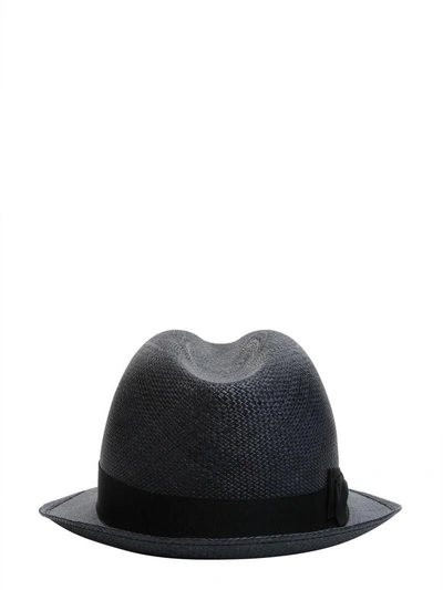 Shop Borsalino Quito Short Brim Panama Hat In Blu