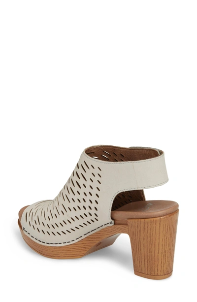 Shop Dansko Danae Block Heel Sandal In Oyster Milled Nubuck Leather
