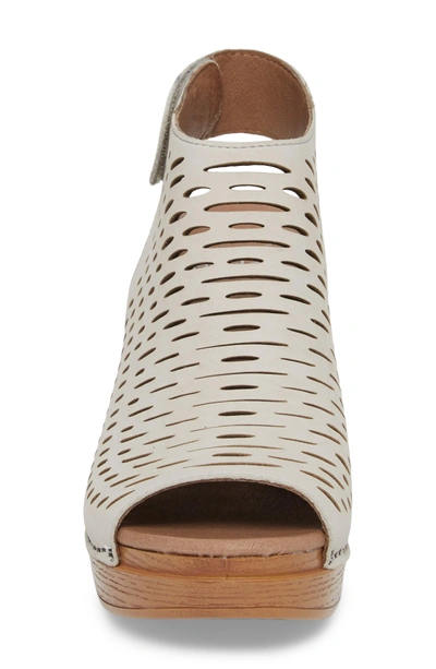 Shop Dansko Danae Block Heel Sandal In Oyster Milled Nubuck Leather