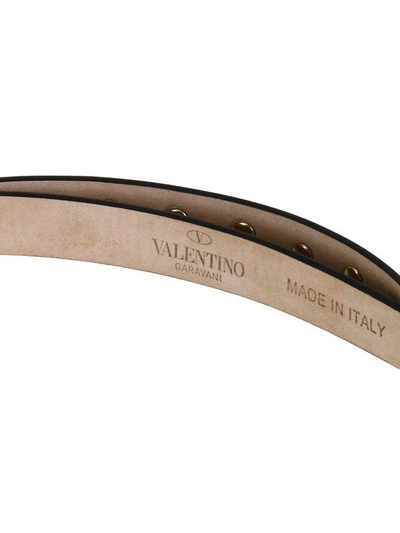 Shop Valentino Belt Adjustable Rockstud Spike Belt 1.5cm Wide In Powder