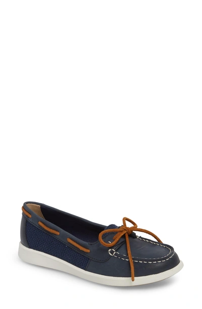 Shop Sperry Oasis Boat Shoe In Navy Canvas