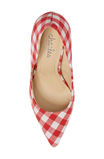 Shop Charles By Charles David Maxx Pointy Toe Pump In Red/ White Gingham Fabric