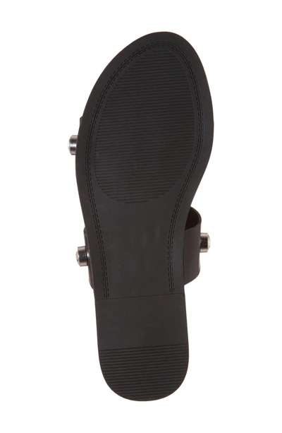 Shop Steve Madden Jessy Embellished Slide Sandal In Black Leather