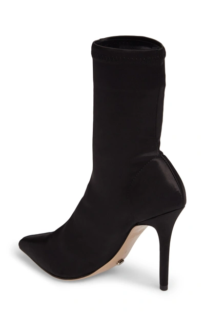 Shop Tony Bianco Davis Stretch Satin Bootie In Black Satin