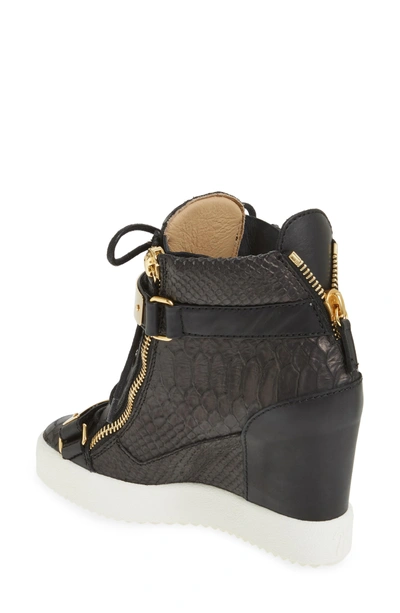 Shop Giuseppe Zanotti Wedge Sneaker In Black