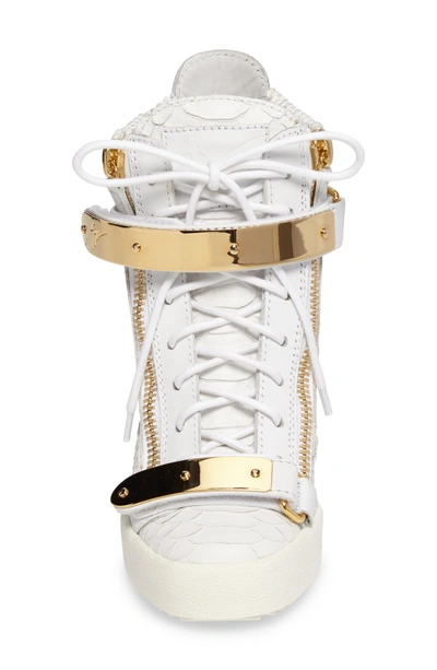 Shop Giuseppe Zanotti Wedge Sneaker In White