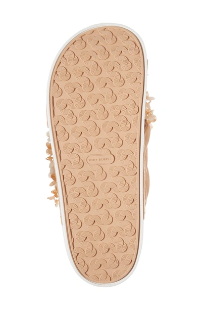 Shop Tory Burch Logan Embellished Slide Sandal In Natural Vachetta/ Cassia