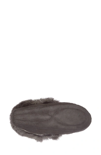 Shop Manitobah Mukluks Kanada Genuine Rabbit Fur Moccasin Slipper In Charcoal Fur