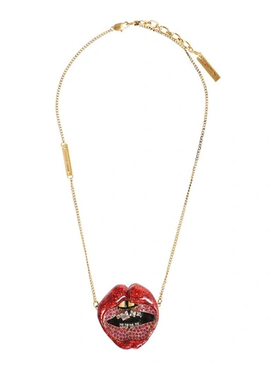 Shop Marc Jacobs Lips In Lips Necklace In Rosso