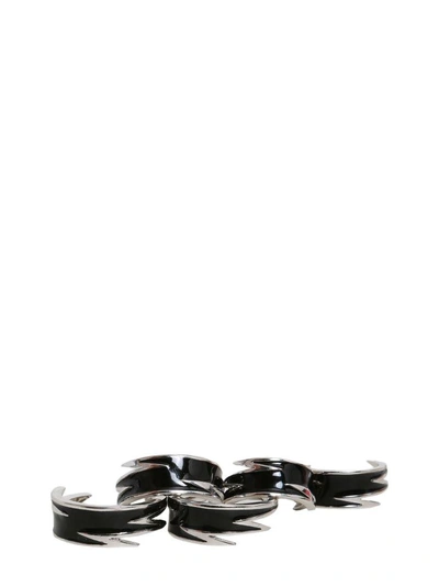 Shop Dsquared2 Lighting Bolt Rings In Nero