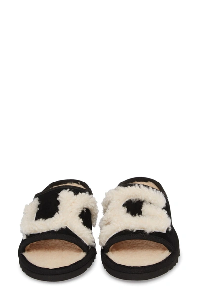 Shop Ugg Slide Slipper In Black/ Natural Suede