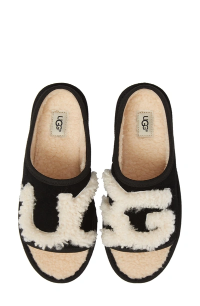 Shop Ugg Slide Slipper In Black/ Natural Suede