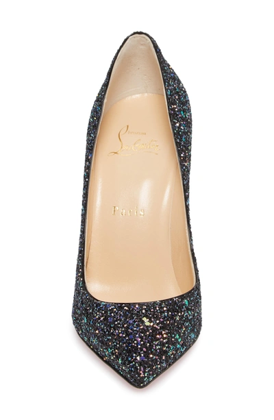 Shop Christian Louboutin Pigalle Follies Glitter Pointy Toe Pump In Black