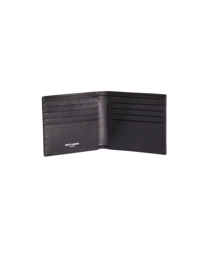 Shop Saint Laurent Ysl Shield Patch Wallet In Black