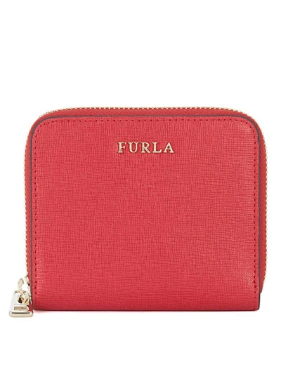Shop Furla Babylon Small Ruby Saffiano Leather Wallet In Rosso