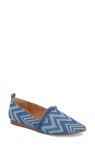 Shop Lucky Brand Beechmer Pointy Toe Flat In Moonlight Blue Leather