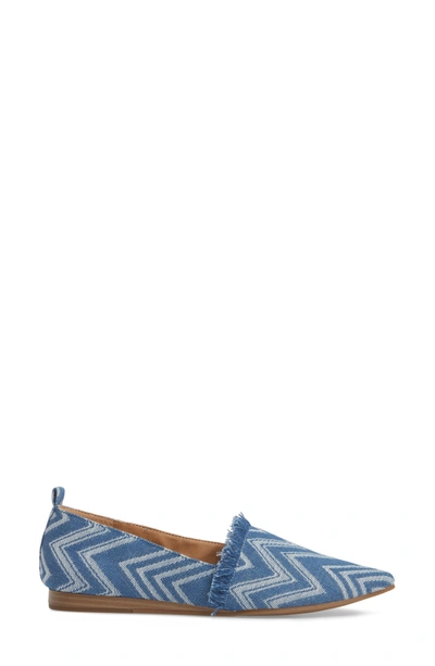 Shop Lucky Brand Beechmer Pointy Toe Flat In Moonlight Blue Leather
