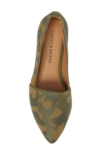 Shop Lucky Brand Beechmer Pointy Toe Flat In Military Green