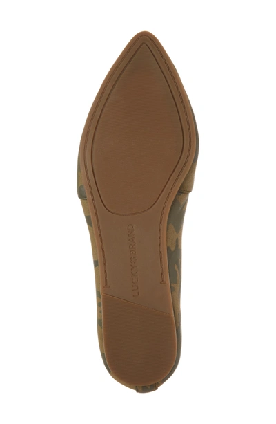 Shop Lucky Brand Beechmer Pointy Toe Flat In Military Green
