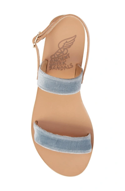 Shop Ancient Greek Sandals Clio Slingback Sandal In Azur Velvet