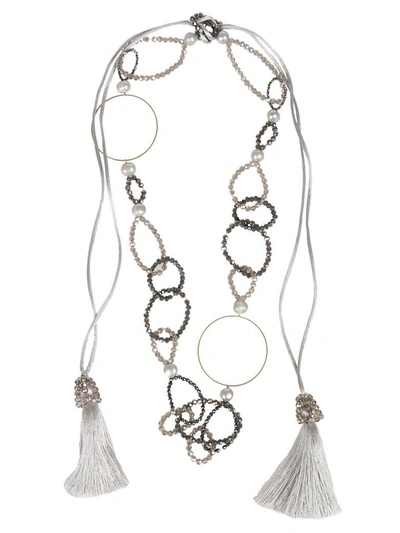 Shop Night Market Ring Long Necklace In Cristal Gray