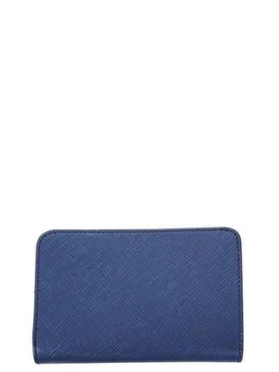 Shop Ferragamo Saffiano Leather Wallet In Blu Stone