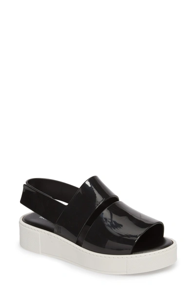 Shop Melissa Soho Platform Sandal In Black/ White