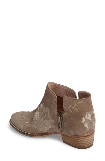 Shop Seychelles Lantern Embroidered Short Bootie In Taupe Suede