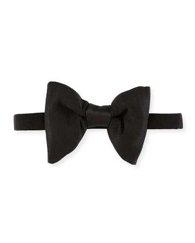 Shop Tom Ford Large Grosgrain Bow Tie, Black