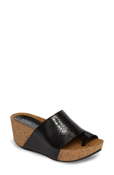 Shop Donald Pliner Donald J Pliner Ginie Platform Wedge Sandal In Black Print Leather