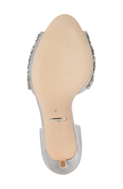 Shop Badgley Mischka Maria Embellished D'orsay Pump In Silver Suede