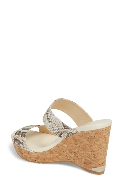 Shop Jimmy Choo Parker Platform Wedge Sandal In Natural/ Snakeprint