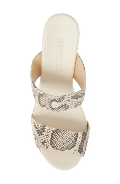 Shop Jimmy Choo Parker Platform Wedge Sandal In Natural/ Snakeprint