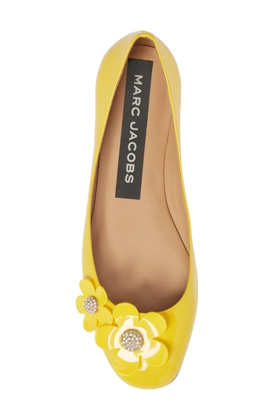 Shop Marc Jacobs Daisy Studded Ballet Flat In Yellow