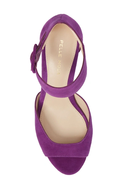 Shop Pelle Moda 'berlin' Ankle Strap Sandal In Violet Suede