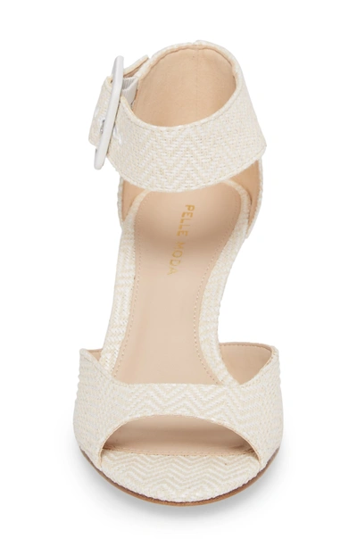 Shop Pelle Moda 'berlin' Ankle Strap Sandal In White Herringbone