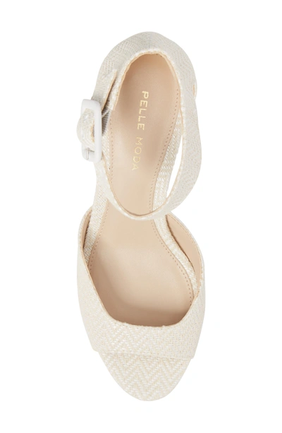 Shop Pelle Moda 'berlin' Ankle Strap Sandal In White Herringbone