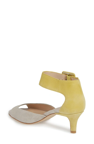 Shop Pelle Moda 'berlin' Ankle Strap Sandal In Cloud/ Chartreuse Suede