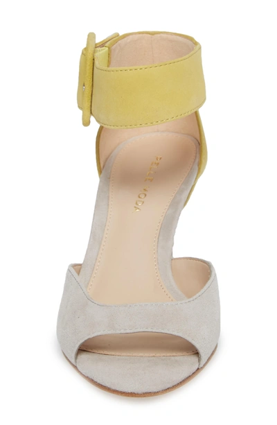 Shop Pelle Moda 'berlin' Ankle Strap Sandal In Cloud/ Chartreuse Suede