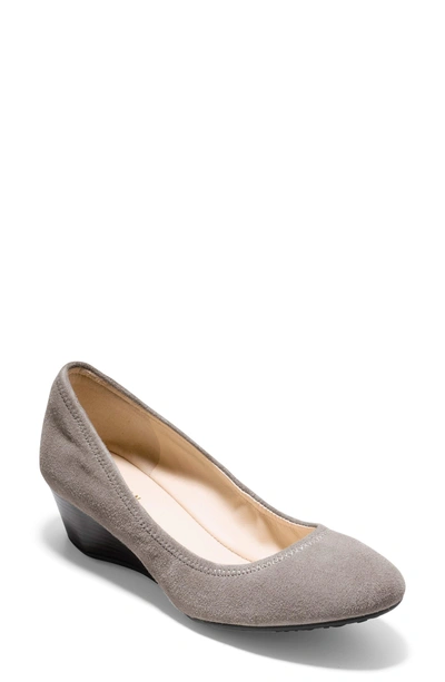 Shop Cole Haan Sadie Wedge Pump In Rock Ridge Suede