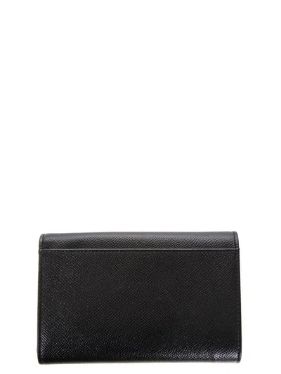 Shop Dolce & Gabbana Leather Wallet With Logo Tag In Black