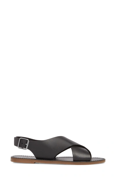 Shop Madewell Boardwalk Flat Sandal In True Black