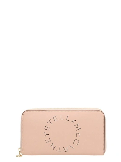 Shop Stella Mccartney Lettering Zip Wallet In Rose-pink